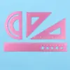 Juego de Reglas de Cuatro Piezas para Instituciones Educativas, Reglas de Aleación de Aluminio con Grabado Láser de Logotipo Personalizado, Suministros de Papelería al por Mayor