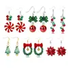 Brincos de Natal Laço Sino Liga Árvore de Natal Papai Noel Conjunto Combinado Brincos de Natal