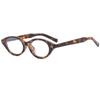 Óculos Retrô Estilo Coreano Nerd Oval Olho de Gato Armação Preta Lentes Planas Artefato Anti-Luz Azul com Grau Miopia Aparência Emagrecedora