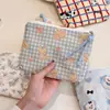 Bolsa de monedas con estampado de dibujos animados lindos, Bolsa pequeña de algodón puro, para labial, auriculares, artículos pequeños, Envío directo