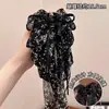 Pinza para el Cabello de Lunares con Lazo Estilo Retro Francés para Mujer, Pinza Tiburón de Gama Alta para Recoger la Mitad del Cabello, Accesorio para el Cabello Estilo Coreano