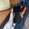 Adecuado para Comercio Exterior Funda de Cuero con Patrón de Cocodrilo para Samsung Zflip6 Zflip5 / 60% de descuento Bolso con Pantalla Apilada Funda Protectora Dura Todo Incluido