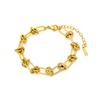 Pulsera sencilla de personalidad europea y americana de acero de titanio chapado en oro de 18 quilates que conserva el color para mujer, joyería de mano de moda moderna con nudo de moda