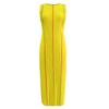 Vestido Midi Plissado Estilo Novo Primavera-Verão 2026 Sem Mangas Emagrecedor com Gola Redonda Pulôver, Elegante Vestido com Estampa de Linhas para Mulheres