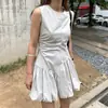 Vestido sin mangas tipo camiseta de diseño coreano con falda tulipán