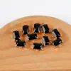 Brincos de pingente de anel duplo retangular de vidro colorido banhados a ouro 18K real, acessórios de joalheria semiacabados