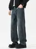 Moda Masculina Fengshe / Jeans Reto Novo para Homens da Coleção Primavera e Outono 2026, Solto e Emagrecedor, Calça Wide-Leg Estilo High-Street Americano