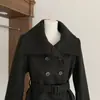 Recuperação econômica Conjunto de lã vintage, versátil casaco de lã de abotoamento duplo, saia e saia curta da Ye Hong Apparel, algodão
