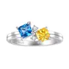 Anillo Corazón de Plata de Ley S925 con Circonita Transfronterizo Europeo y Americano Anillo de Plata de Ley de Gama Alta Nicho Fila de Anillos de Plata Trenzada con Diamantes