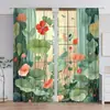 Cortinas Criativas de Verão Transfronteiriças com Estampa de Linhas do Mar, Conchas e Corais para Decoração de Ambiente de Sala de Estar e Quarto