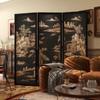 Pantalla Plegable Móvil Divisoria Sala de Estar Simple Moderna China Hotel Sombreada Hogar Dormitorio Salón de Té Madera Maciza Biombo Plegable