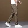 Pantalones Casuales de Verano de Gama Alta para Hombre, Corte Delgado, Modernos, Lujo Ligero, Elásticos, Versátiles, Pantalones Rectos Frescos
