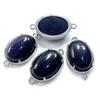 Colgante doble agujero ovalado de amatista incrustada nuevo transfronterizo 13*18mm superficie de huevo hecho a mano DIY accesorios de joyería de mano