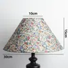 Pantalla de Lino Plisado Pastoral Floral Retro para Lámpara de Piso Colgante de Mesita de Noche de Dormitorio Hotel Accesorios