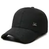 Gorra de béisbol de cuero liso de color sólido transfronteriza sombrero para exteriores para hombres de mediana edad y ancianos con terciopelo grueso resistente al viento cálido sombrero de pico