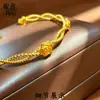 Nuevo brazalete abierto de alambre trenzado vintage con rosa tridimensional, brazalete ajustable bañado en oro para mujer, suministro para transmisión en vivo
