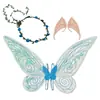 Alas decorativas para niños y adultos de nueva llegada transfronterizas con luces, accesorios para actuaciones de festival, alas de mariposa coloridas plegables