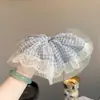 Scrunchie Azul a Cuadros con Encaje Dulce y Sencillo 2026 Nuevo Nicho Versátil Goma para el Cabello Accesorio Elástico para el Cabello