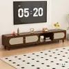 Armário de TV Moderno Simples de Rattan para Sala de Estar, Gabinete de Chão para Casa, Estilo Chinês, Apartamento Pequeno, Gabinete de Vídeo, Cor de Madeira de Nogueira
