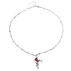 Collar de Rosa de Vid Cruzada para Mujer Lujo Ligero Diseño de Nicho Cadena para Clavícula Dulce Fresco Sexy Accesorios para Collar