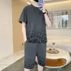 Camiseta de manga corta para hombre, verano, moderna, marca, holgada, seda de hielo, manga corta, ropa de baloncesto, chaleco, traje deportivo casual