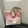 2025 Moda Color de Contraste Estampado de Letras Casual Informal Gran Capacidad Bolso de Hombro Bolso Tote Bolso de Mano Bolsa de Compras