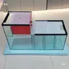 Caja de doble capa para seco y húmedo, Cajón con fondo de filtro, Tanque de sedimentación, Filtro de fondo para acuario ultra transparente para salas de estar grandes, medianas y pequeñas