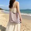 Bolso de Hombro de Tela de Verano Nuevo Estilo de Lunares Doble Cara Transfronterizo para Mujer, Bolso Tote Versátil de Estilo Perezoso de Nicho de Gran Capacidad