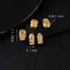Totalmente folheado a prata S925 com ouro 24K, acessório de joia DIY Zaki Ram com furo reto, acessório Pixiu versátil vintage de prata pura