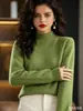 Suéter de punto de cuello medio para mujer, venta al por mayor transfronteriza, otoño e invierno, top de talla grande, artículo popular de exportación para capas base