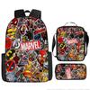 Conjunto de Mochila Infantil de Três Peças Mochila Escolar Desenho Animado para Aluno do Ensino Fundamental Mochila de Menino Estilo Superman Mochila do Batman