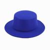 Amazon Xiyin Explosiones Transfronterizas Moda Sombrero de Pareja para Hombre y Mujer Sombrero de Lana de Ala Plana y Copa Plana Sombrero de Jazz