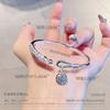Pulsera de Plata Esterlina Pavo Real para Mujer Plata 9999 Pulsera de Plata Sólida Nicho Estilo Chino Joyería Auspiciosa para Regalo de Madre