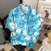C01 camisa de gola alta com estampa de bala de quatro lados, estilo ruffian handsome, manga curta, camiseta de seda gelada masculina para o verão, estilo ins coreano, nicho de óleo do sul