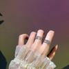 Anillo de Amor de Alta Calidad para Mujer Estilo ins Moderno Lujo Ligero Diseño de Nicho Anillo de Doble Capa Circonita en Forma de Corazón Pedrería Anillo para el Dedo