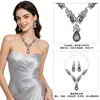 Conjunto de Joias Colar Brincos Pedra Preciosa Cristal Cross Mais Vendido Europeu Americano Luxo Banquete Acessórios de Noiva Fornecimento Direto da Fábrica