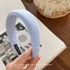 Diadema de Tela Vaquera Lavada Retro para Mujer, Versión Ancha, Diadema Alta con Nudo Superior, Lazo Simple de Puntos, Para Salir