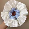 Estilo Ballet Alta Calidad Anillo para el Cabello de Intestino Grande Tamaño Grande Crema Satín Encaje Encaje Dulce Estilo Princesa Hermosa Cuerda para el Cabello