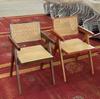 Casa B&B Estilo Wabi-Sabi Italiano Silla de Ratán Silla Chandigarh Silla de Comedor de Madera Maciza Estilo Tronco Silla con Respaldo Retro