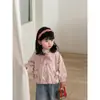 Jaqueta Infantil Novo Estilo para Meninas de 0 a 4 Anos, Corta-vento com Capuz Estiloso para Primavera e Outono, Blusa Patchwork Xadrez Estilo Coreano para Bebês