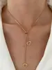 Collar extraíble geométrico transfronterizo europeo y americano para mujer, diseño de nicho INS, ligero, de lujo, elegante, de acero de titanio, accesorios de cadena de clavícula