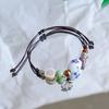 Pulsera tejida de cerámica de Jingdezhen para mujer Sentido de alta gama Nuevo estilo chino Literario Mejor amiga Estilo Mori Estilo antiguo Cuerda de mano Regalo