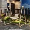 Silla Mecedora de Exterior, Silla Colgante, Cuna Doble para Patio, Hamaca para Terraza de Casa, Jardín, Patio Pequeño, Cesta Colgante, Columpio de Exterior