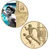 Estrela do futebol Rei Maradona moeda comemorativa ouro banhado a ouro distintivo de fundição coleção medalha Memorial
