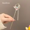 Esmalte de Color y Fragancia Nacional Estilo Nacional Flor de Peonía Horquilla en Forma de U Nuevo Chinoiserie Estilo Antiguo Pinza para el Cabello Elegante de Gama Alta Tocado