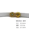 Turquesa de minério natural trevo de quatro folhas ouro 24k prata de lei s925 contas de transferência incrustadas pulseira DIY acessórios de pulseira