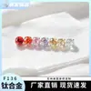 Clavo de oreja de titanio F136 nuevo con cabeza de circonita de corte rosa G23 aleación de titanio joyería de perforación de hueso de oído cabeza de rosca externa