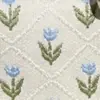 Tela de moda con etiquetas, Personalizable, Serie Jacquard de Algodón y Lino Rayado Geométrico Azul Simple, Cortinas Estilo Bauhaus