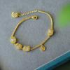 Pulsera de lujo con incrustaciones de cobre y jade Hetian blanco, jade dorado, pulsera de jade, suministro en vivo
