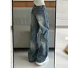 Jeans Retrô Americano de Perna Estreita e Larga para Mulheres, Novo Lançamento Inverno 2025 Cintura Alta Solto Fino Flare